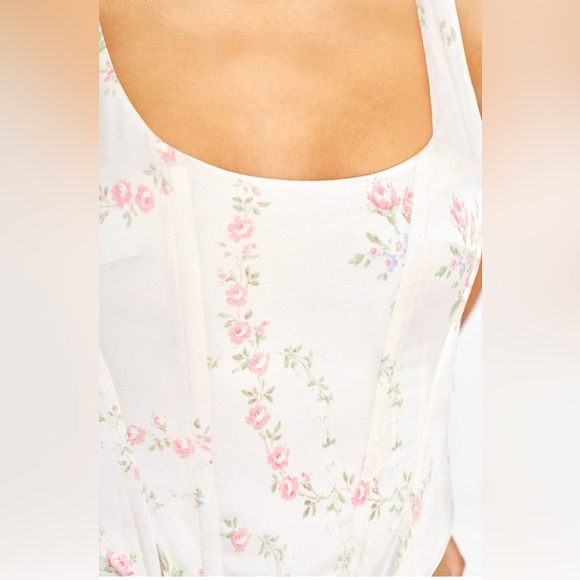 NWT LoveShackFancy Mori Silk Bustier Crop Top Sz 10 - Picture 6 of 8